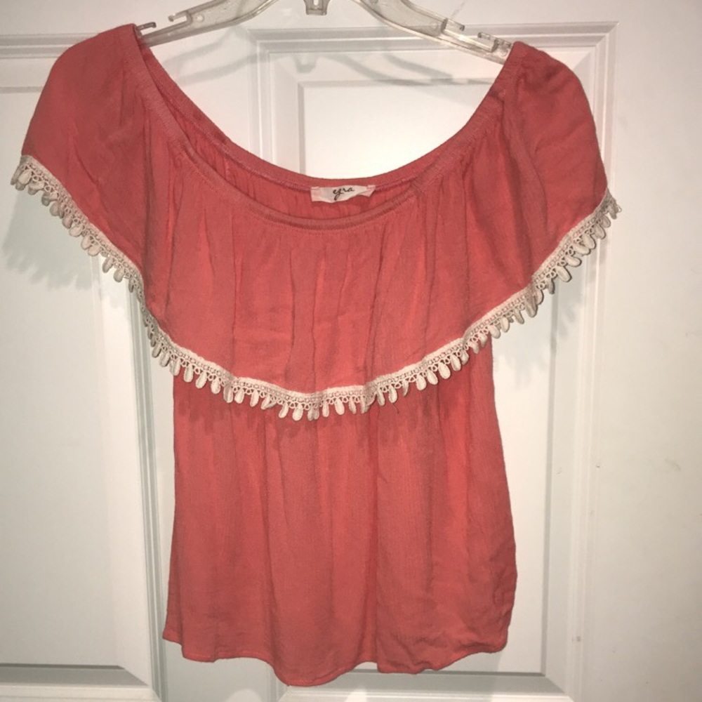 Pink off the shoulder shirt